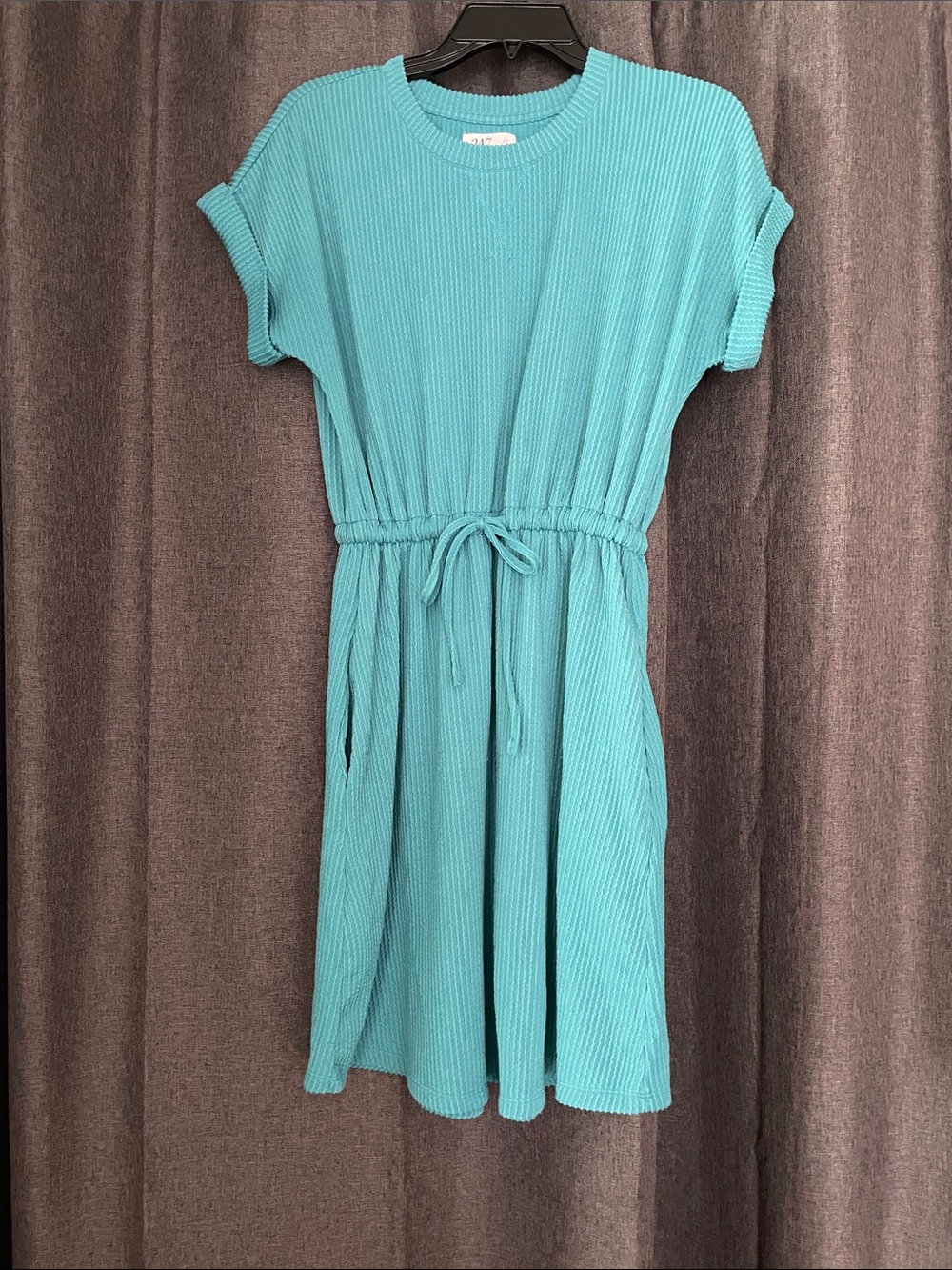 24/7 by Maurices Turquoise Textured Knit Dress